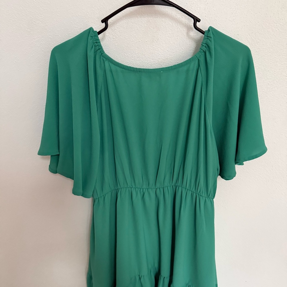 Entro Green Ruched Mini Dress - Picture 7 of 10